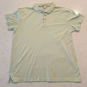 Calvin Klein Shirt Mens Medium Short Sleeve Polo Liquid Touch Golf Mint Green